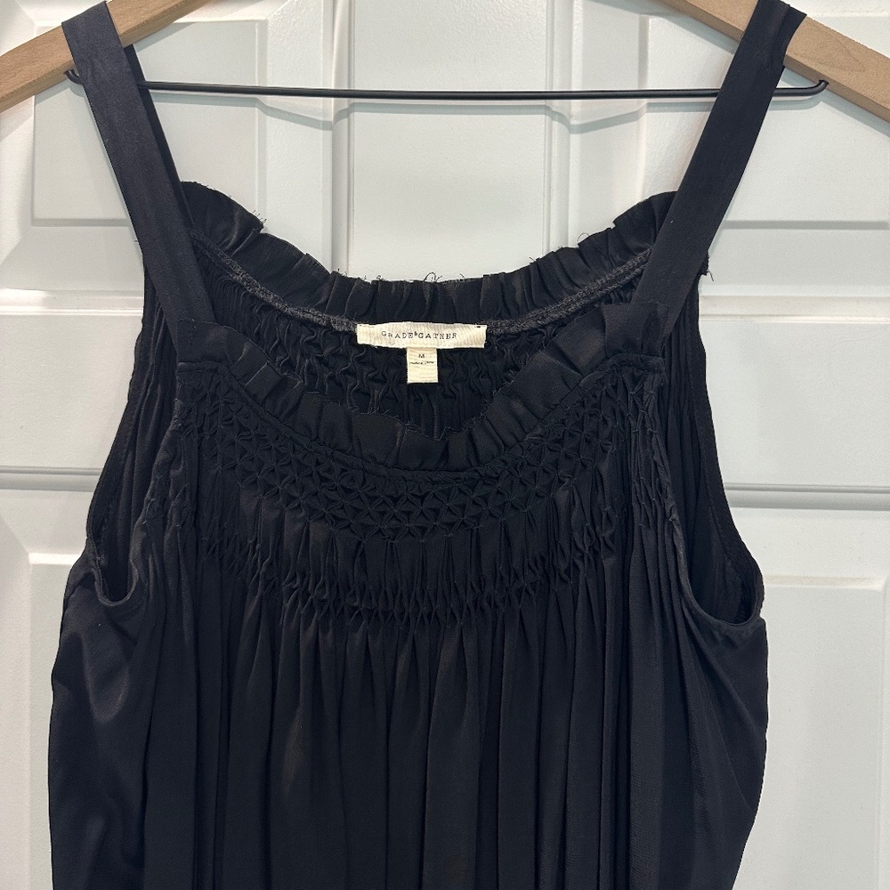 Black Maxi Dress w/Smocking - M